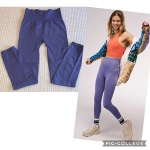 FREE PEOPLE Movement High-Rise 7/8 GOOD KARMA Moroccan Blue Leggings New! $78